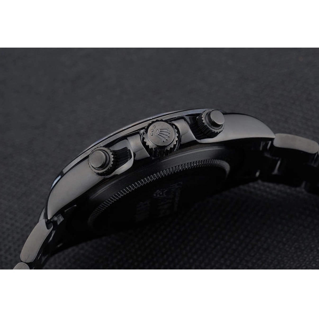 Best AAA Replica Sites Stainless Black Strap Dial Rolex 80247 Black Tachymeter Steel Plated Daytona Ion Black 0802